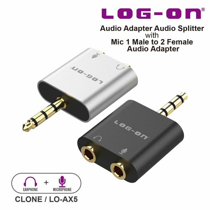 Gambar Log-On Audio Splitter Earphone & Microphone LO-AX5 Male to 2 Female - Putih dari LOG ON INDONESIA undefined Tokopedia