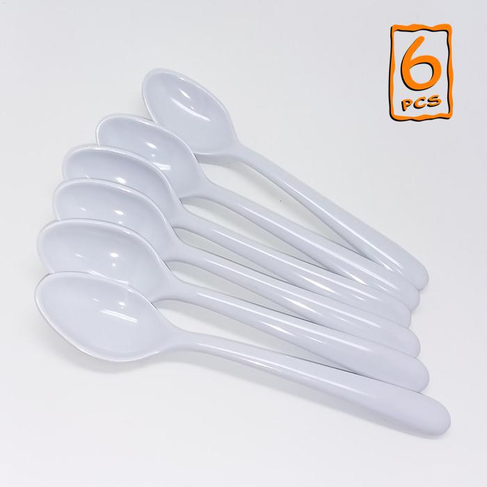 Gambar 6 Pcs, Onyx, Sendok Makan 7.4 inch: Melamin, Aman untuk Makanan, Halal, 7007 Polos - Putih dari Onyx Melamin undefined Tokopedia