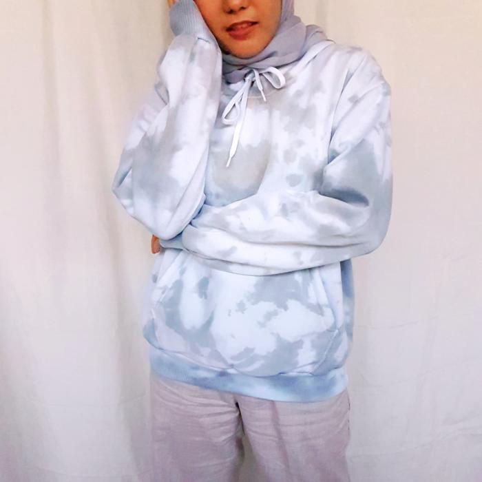 Jual Tie Dye Hoodie Grey Sweater - M 
