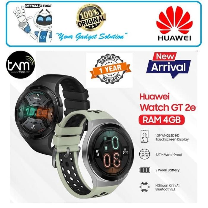 Smartwatch Garansi Huawei Watch Gt 2e Graphite Black Bluetooth