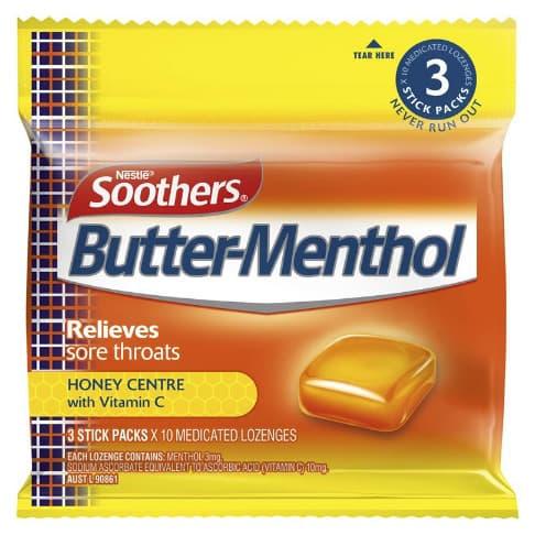 Gambar Nestle Soothers Butter-Menthol Honey 3x10 Lozenge Multipack - isi 3x10 dari melbournegoods undefined Tokopedia