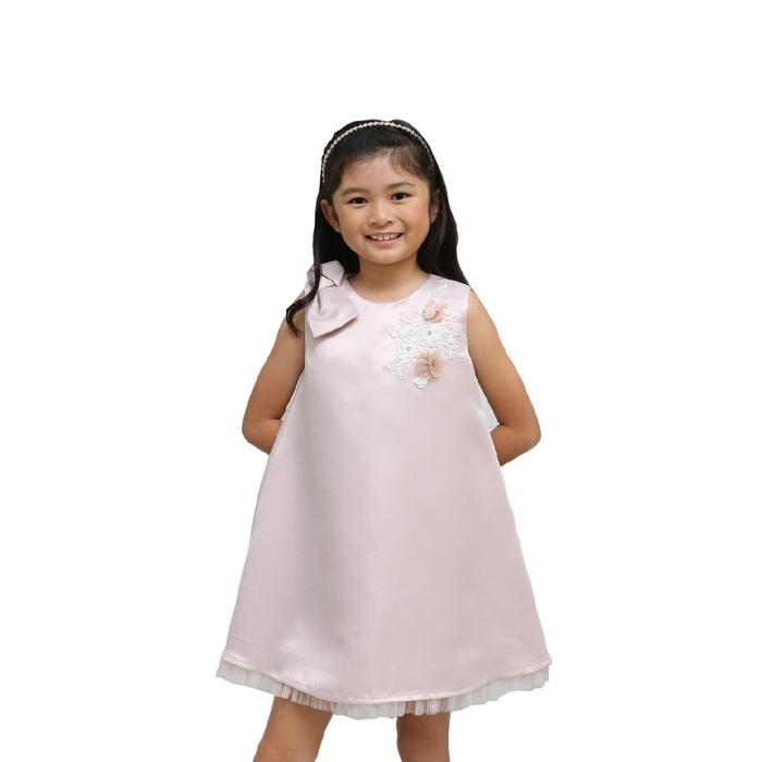 Gambar Gaun pesta Dress anak perempun Nude Pink Little Glam Natasha dress - XXS dari Little Glam undefined Tokopedia