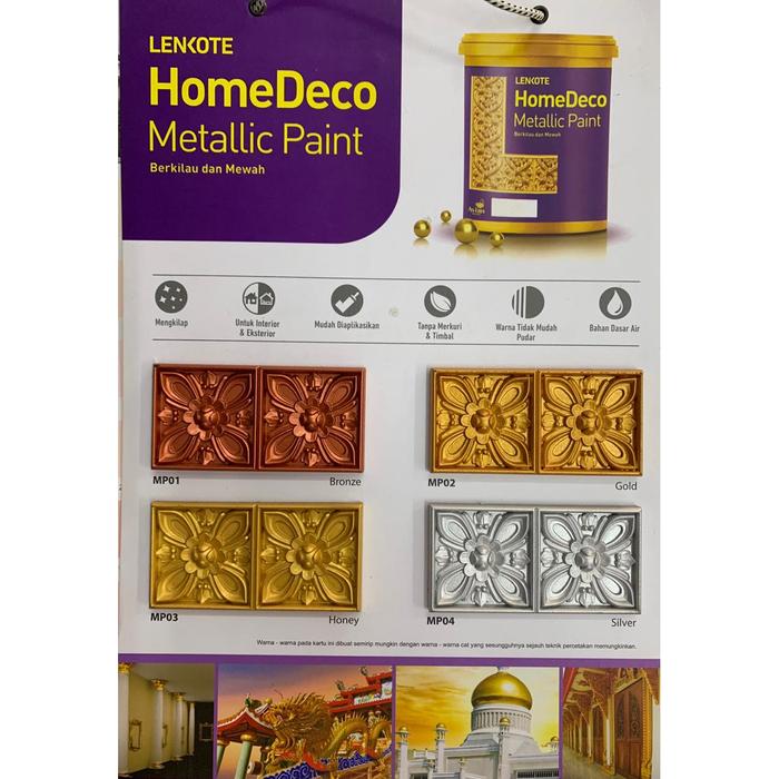 Gambar Cat Tembok & Kayu Lenkote Gold / Silver / Brinze 1Ltr - Bronze dari TOKO CAT COLOUR SOLUTION undefined Tokopedia