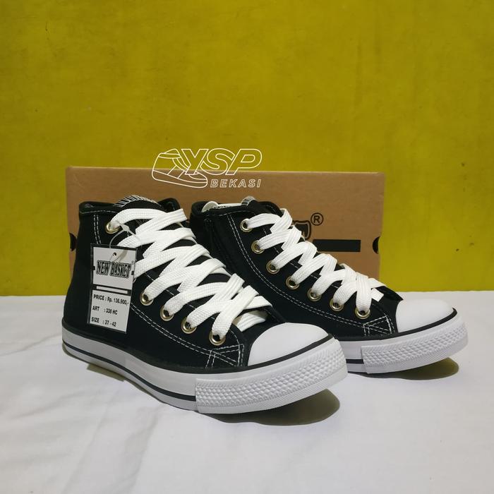 Gambar SEPATU SEKOLAH NB NEW BASKET 338 HC LOW/HIGH RESLETING TINGGI - Hitam Putih, 34 dari Toko YSP New undefined Tokopedia