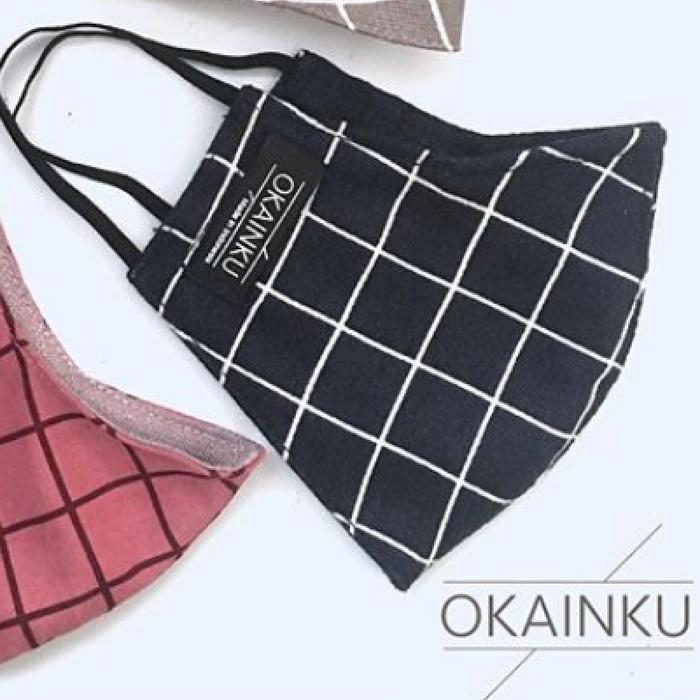 Gambar Okainku Fabric Mask squared pattern Assorted - Navy, extnderheadloop dari OKAINKU undefined Tokopedia