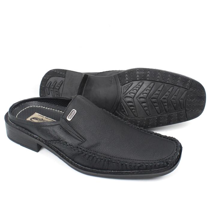 Gambar Sepatu Slop Kulit Pria Bustong Rajut Silang Model Semi Formal MB02 - Cokelat, 39 dari MUDVA STORE undefined Tokopedia