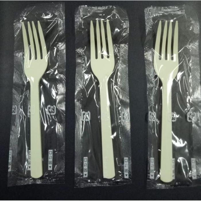 Gambar Garpu Plastik Premiun Higienis Steril Dibungkus Plastik - Ivory dari Bina Anugrah Plastik undefined Tokopedia