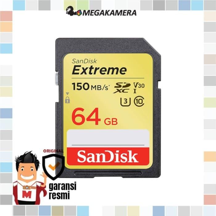 Gambar SanDisk 64GB Extreme UHS-I SDHC Memory Card dari Megakamera undefined Tokopedia