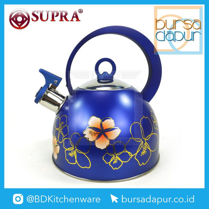 Gambar Supra Stainless Steel Water Kettle Floral 2 Liter / Teko Bunyi - Biru dari Bursa Dapur Mall undefined Tokopedia