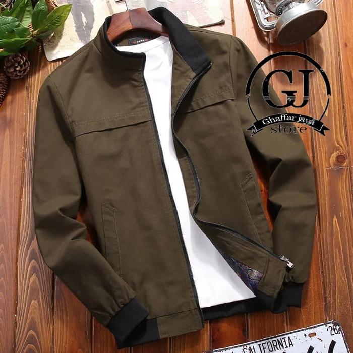 Gambar jaket bomber katun pria jaket casual katun jaket outdoor - Cokelat, L dari GHAFFAR JAYA STORE undefined Tokopedia
