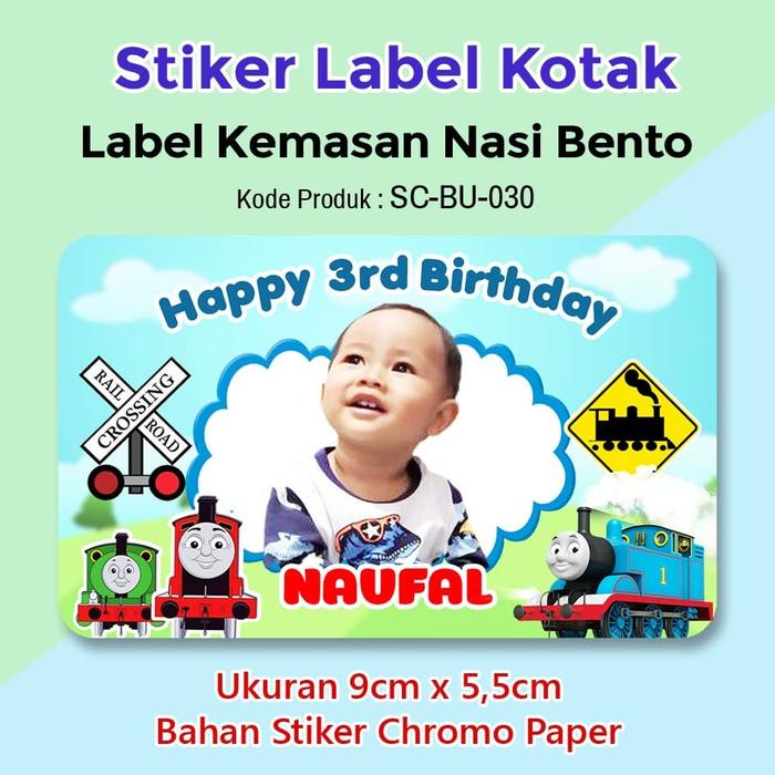 Jual Stiker Label Ulang Tahun Anak Sticker Nasi Bento Souvenir Thomas Kota Magelang Tazkia Sticker Tokopedia