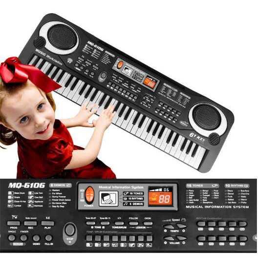 Gambar Mainan Keyboard Piano Anak Digital Electronic Keyboard 61 Keys - Hitam dari conngallery undefined Tokopedia