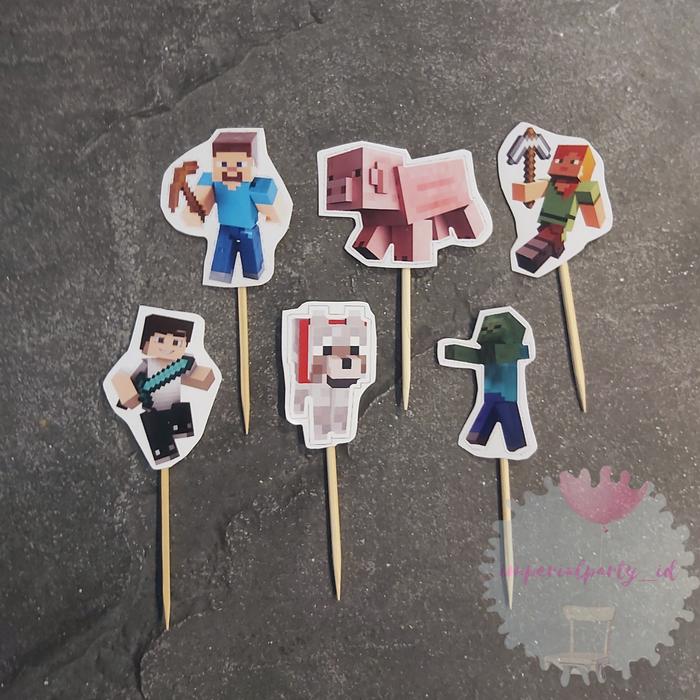 Gambar Cake Topper Kue Happy Birthday Komplit Besar Kecil Minecraft - Kecil Saja dari imperialparty undefined Tokopedia