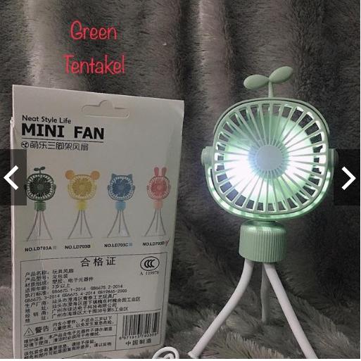Gambar kipas mini portable usb tentakel dengan lampu led - Hijau dari Jetzu Watch &amp; Acc undefined Tokopedia