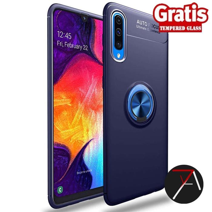 Gambar Samsung Galaxy A7 2018 Invisible I Ring iRing Soft Case Tempered Glass - Hitam dari 17 Agustus Case undefined Tokopedia