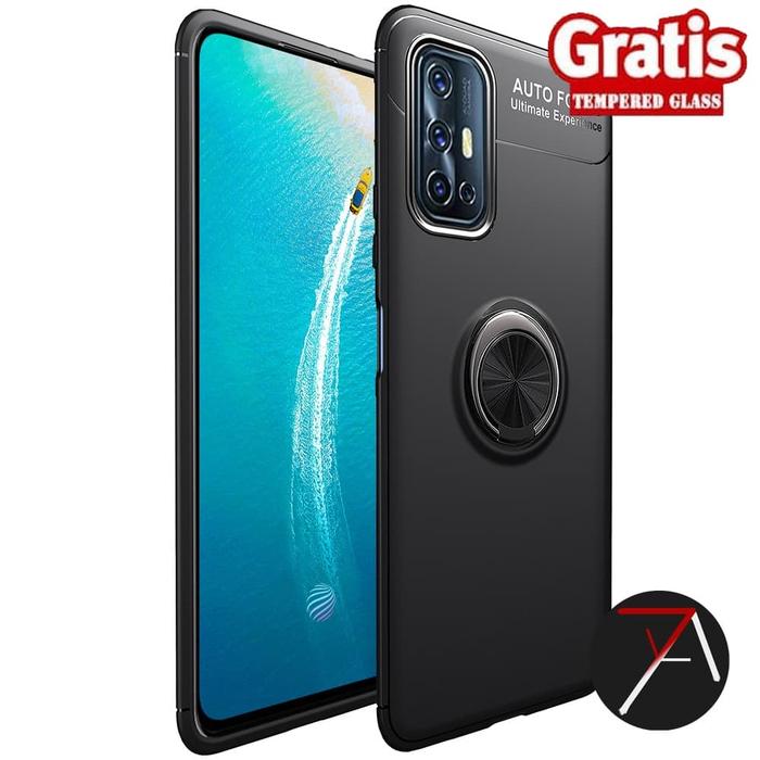 Gambar Vivo V19 Invisible I Ring iRing Soft Case Cover Casing Tempered Glass - Merah dari 17 Agustus Case undefined Tokopedia