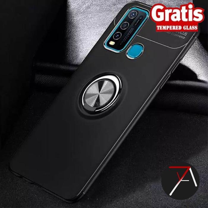 Gambar Vivo Y50 Invisible I Ring iRing Soft Case Cover Casing Tempered Glass - Merah dari 17 Agustus Case undefined Tokopedia