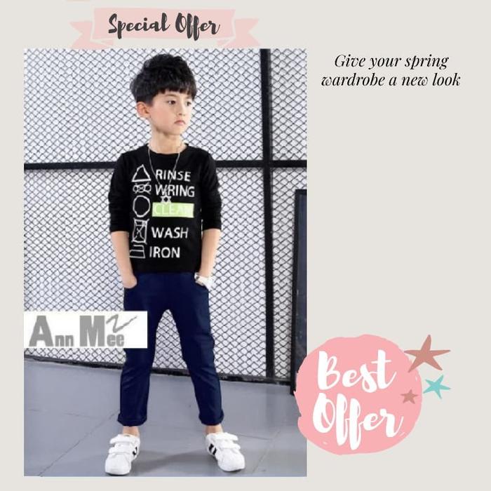 Gambar BAJU SETELAN ANAK LAKI ANN MEE LAUNDRY BLACK (MED SIZE) - 2-3 tahun dari Kbabynkids undefined Tokopedia