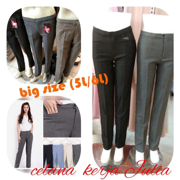 Jual Celana Kerja Keper Wanita Jumbo Celana Bahan Kantor Julia 5l 6l Kota Medan Helen Btq Tokopedia