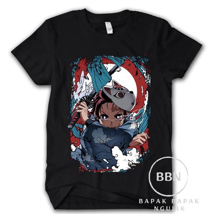 Gambar Kaos Kimetsu No Yaiba Demon Slayer Tanjiro Water Breathing Form (DTG) - M, Biru dari Third Rail Shop undefined Tokopedia