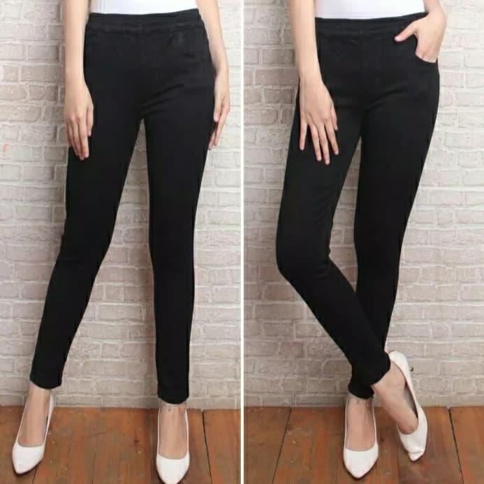 Jual Celana Legging Jeans Wanita Pinggang Karet Hitam 27 Jakarta Barat Ayra Jeans Collection Tokopedia
