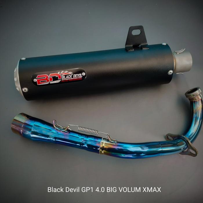 Gambar knalpot Black Devil GP1 4.0 Big volum FS XMAX (black tube blue pipe) dari blackdevil undefined Tokopedia