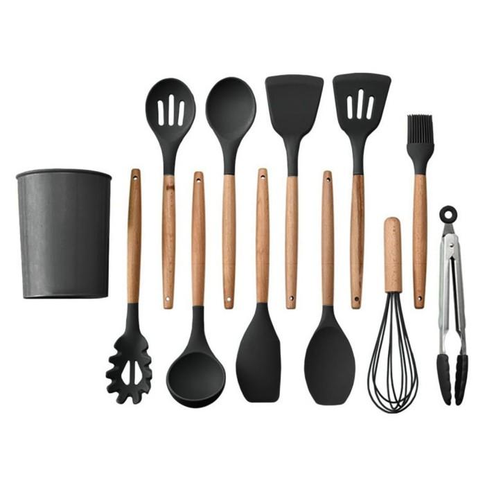 Gambar Premium Silicone Kitchen Utensil Set 11pcs - Hitam dari GUIJAYA PLUS undefined Tokopedia