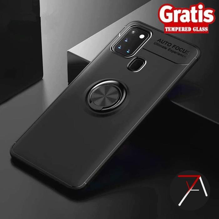 Gambar Samsung Galaxy A21s Invisible I Ring iRing Soft Case Tempered Glass - Hitam dari 17 Agustus Case undefined Tokopedia