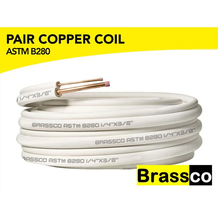 Gambar Pipa AC 4PK Ukuran 3/8" x 3/4" Set dengan Isolasi - BRASSCO - R22 R32 dari DAYA TEKNIK undefined Tokopedia