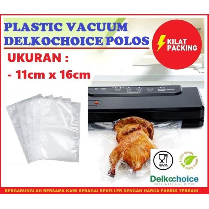 Gambar Plastik vakuum bag / plastik vakum makanan ( Uk : 11cm x 16 cm ) delko dari kilat packing undefined Tokopedia