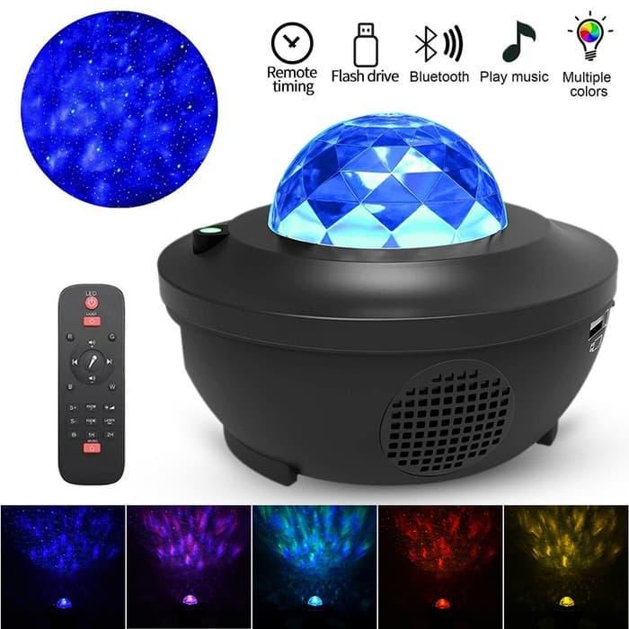 Gambar Lampu Tidur Proyektor Langit Bintang Bluetooth + Remote + Auto Off dari Three Acc undefined Tokopedia