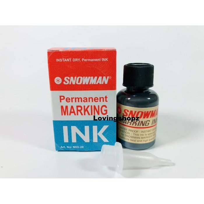 Gambar Tinta snowman permanent marking ink, refill spidol snowman permanent - Hitam dari Tokobukuatk undefined Tokopedia