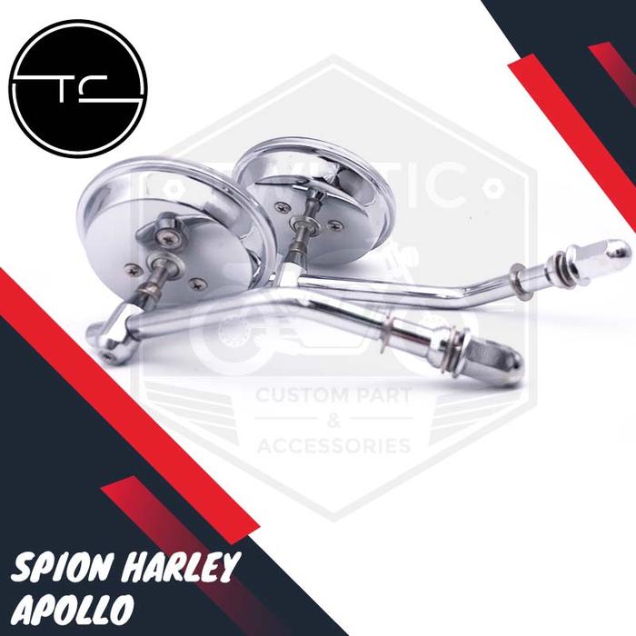 Gambar Spion Apollo Motor Harley Retro Bulat Chopper Bobber Tracker - Chrome dari TWISTIC CUSTOM undefined Tokopedia