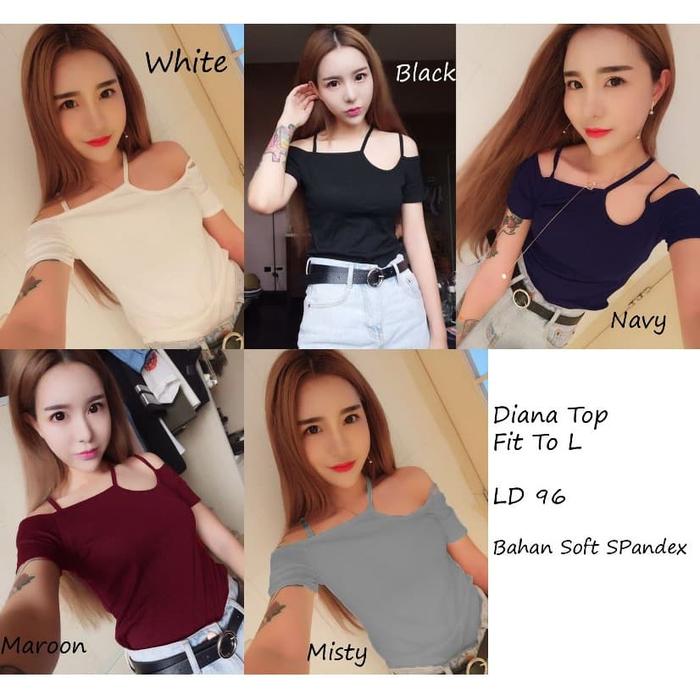 Gambar FortKlass DIANA Baju Atasan Wanita Sabrina Lengan Pendek Cewek - Putih dari Fortklass undefined Tokopedia