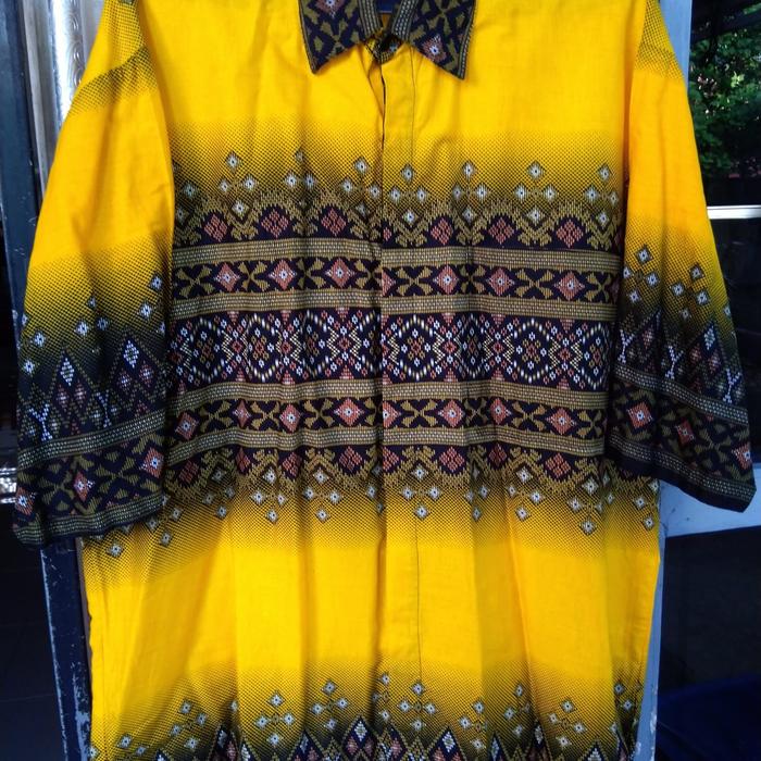 Gambar Baju Batik Pria & Wanita JUMBO (1 Motif Bisa Couple) Ukuran Big Size - Kuning Cowok dari Preloved Limited undefined Tokopedia