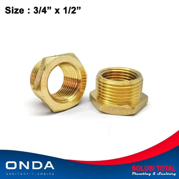 Gambar Vlok Ring 3/4 X 1/2 Inch Kuningan Onda Verlop Plok Brass 3/4" x 1/2" dari Solusi Total ID undefined Tokopedia