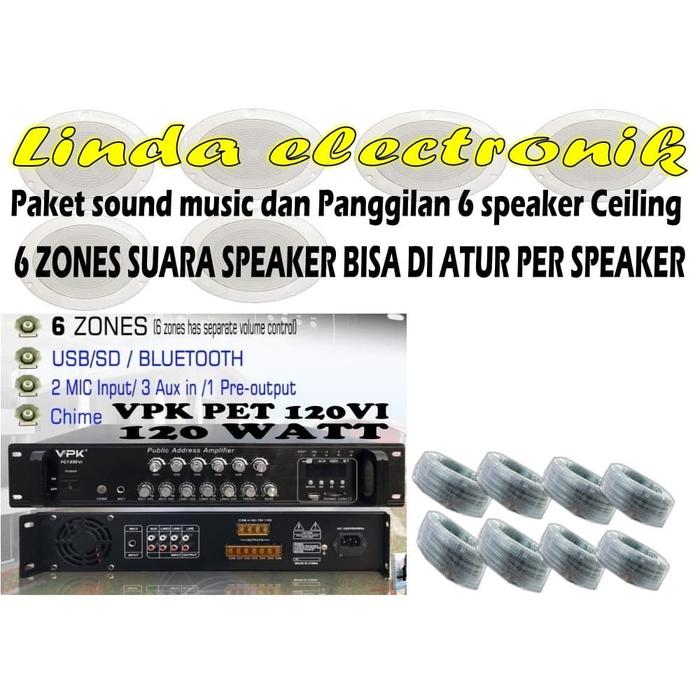 Jual Paket Sound Music Panggilan 6speaker Ceiling Toa 6 Zones Pembagi Suara Jakarta Barat Linda Electronik Tokopedia