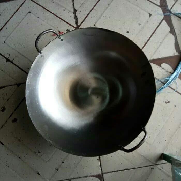 Gambar Wajan / kuali / wok / wajan plat Besi baja 40cm 40 cm IMPORT dari PUSAT HOREKA undefined Tokopedia