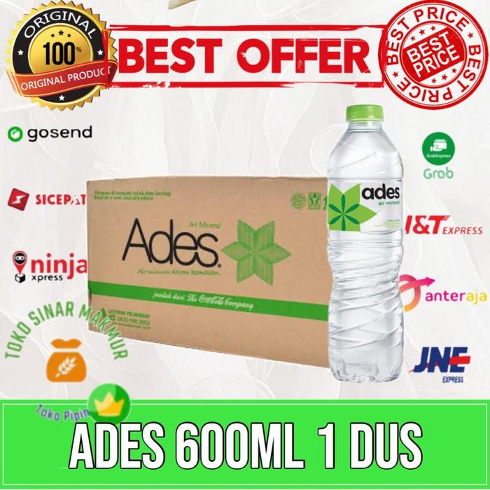 Jual Ades Air Mineral Botol 600 Ml 1 Dus 1 Karton Murah Air Minum Jakarta Pusat Tokopiping Tokopedia