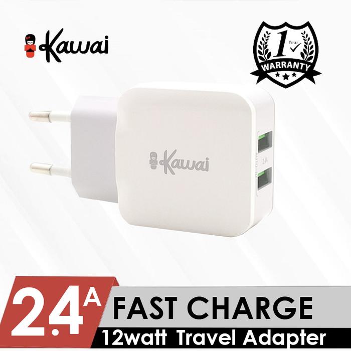 Gambar iKawai Travel Charger Adapter 2 Port USB Fast Charging 2.4A IKC2U2AW - Charger Only dari Ikawai Official Store undefined Tokopedia