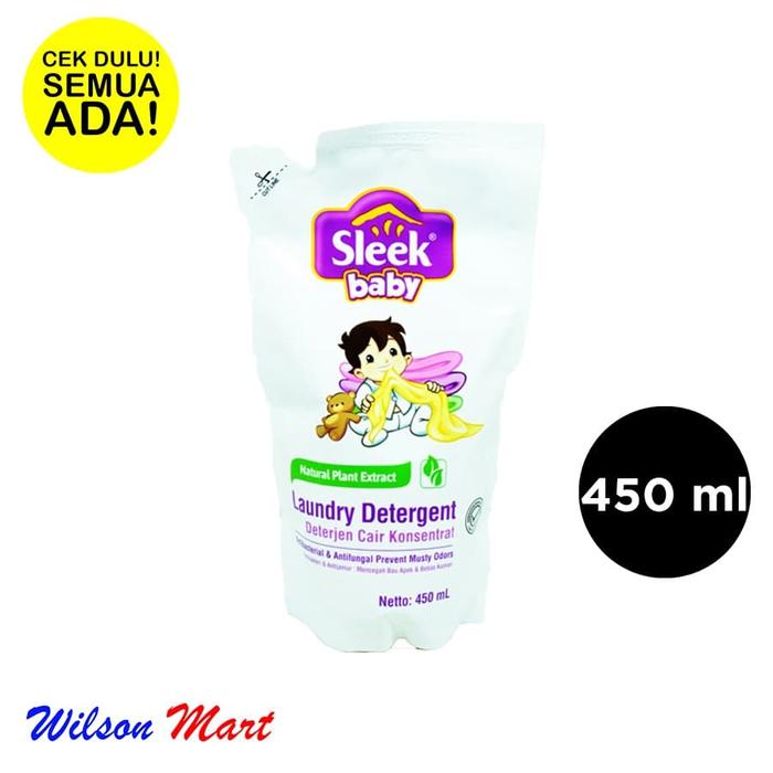 Gambar SLEEK BABY LAUNDRY DETERGENT DETERJEN CAIR 450 ML REFILL dari Wilson Mart undefined Tokopedia