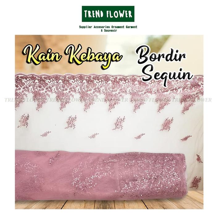 Gambar Kain Kebaya Sequin Bordir broklat dari Trend Flower undefined Tokopedia