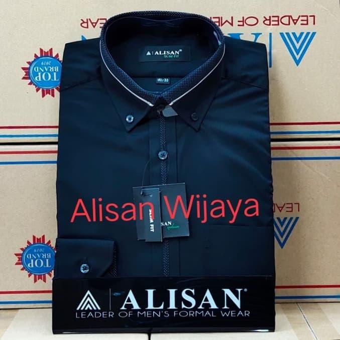 Gambar Kemeja Alisan Hitam List Tengah Slim Fit Lengan Panjang - Hitam, S dari Alisan Wijaya undefined Tokopedia