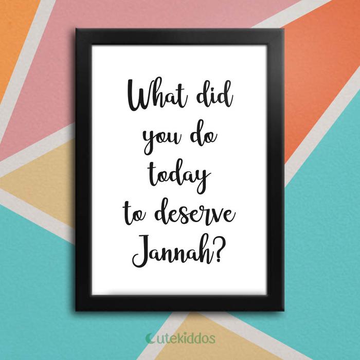 Gambar Hiasan Dinding Poster Kayu Wall Art Quotes Islami Deserve Jannah - Bingkai Hitam dari cutekiddos undefined Tokopedia