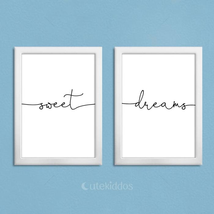 Gambar Hiasan Dinding Kamar Wall Art Quotes Sweet Dreams Dekorasi Rumah - Bingkai Putih dari cutekiddos undefined Tokopedia