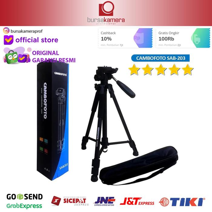 Gambar Cambofoto SAB 203 Tripod Original Murah dan Kokok Tripod dari Bursa Kamera Profesional undefined Tokopedia