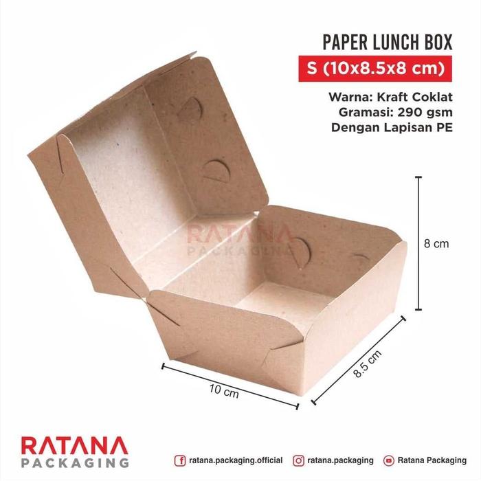 Gambar Paper Lunch Box Harga Pabrik (Kotak Nasi Kertas) B 10 K2 - Cokelat dari Official Ratana Packaging undefined Tokopedia