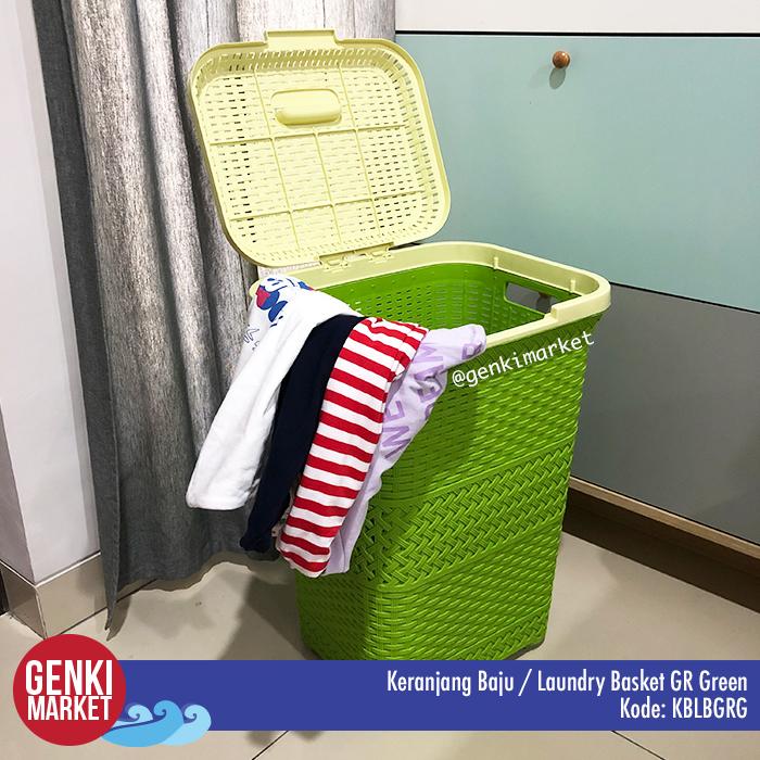 Gambar Keranjang Baju / Laundry Basket GR - Green dari Genki Market undefined Tokopedia