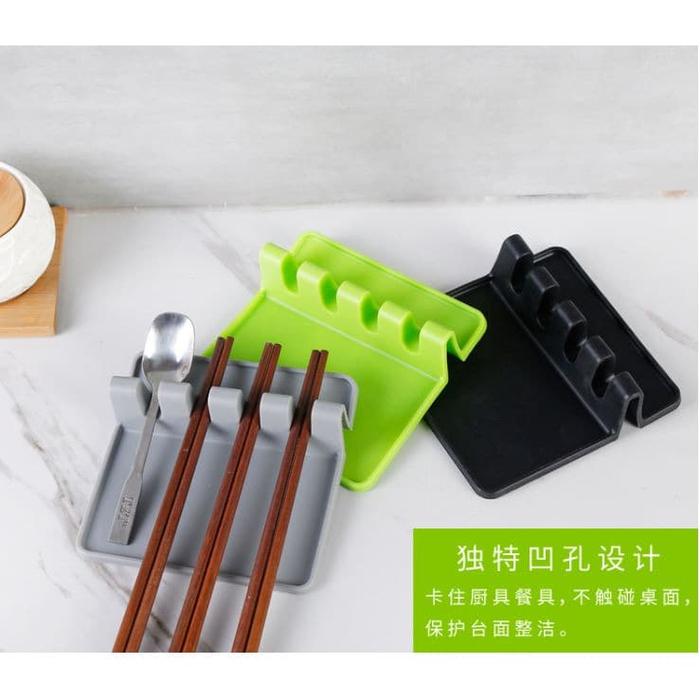 Gambar Rak spatula sutil tutup panci Holder peralatan masak non slip silicone - Putih, Plastik dari Mail Living undefined Tokopedia