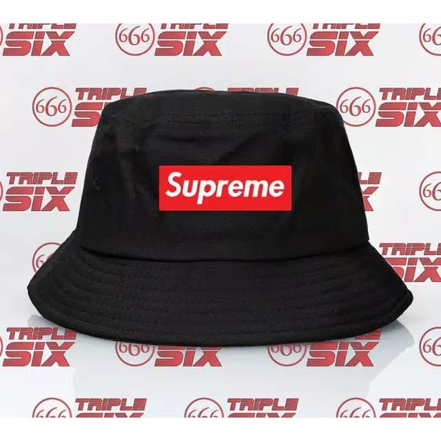 Jual topi bucket SUPREME - Putih 